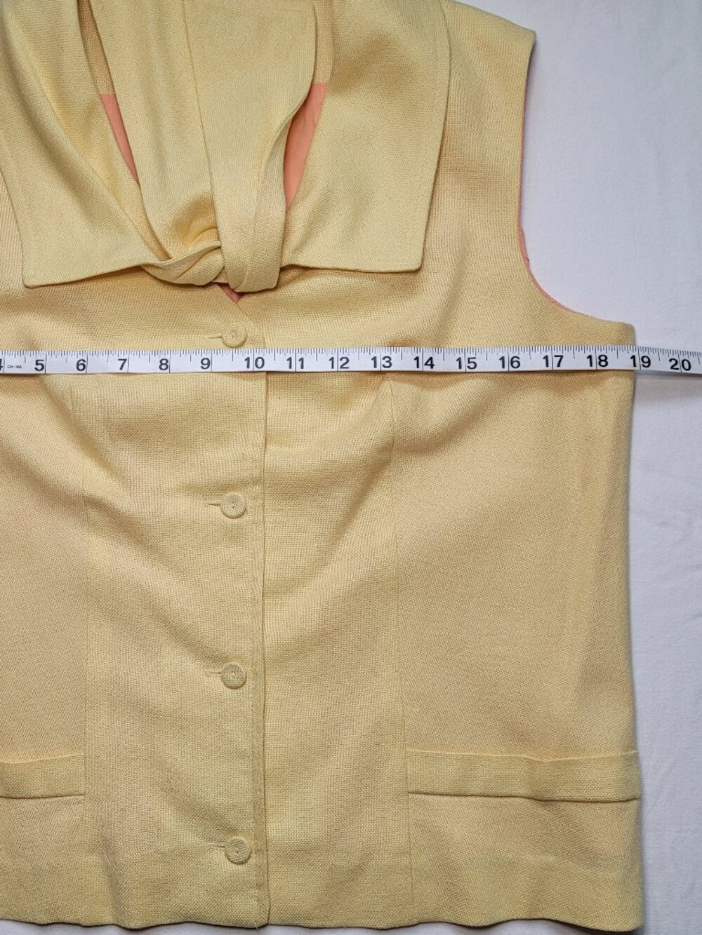 Vtg Bette of California Yellow Sleeveless Vest Custom Match Mates Quiet Luxury - Picture 6 of 8
